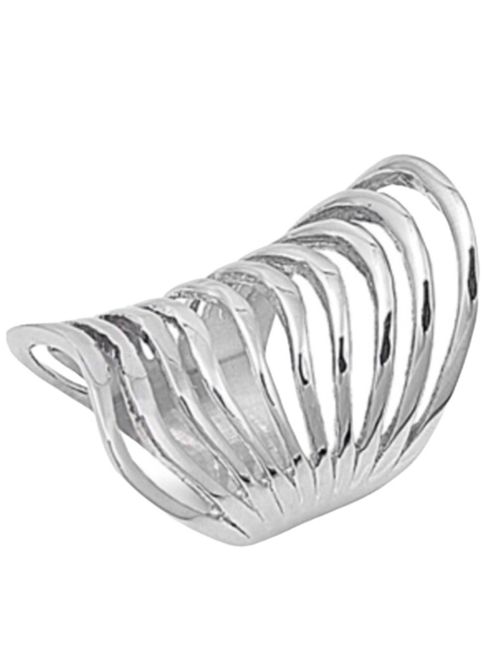 Stainless Steel Silver Freeform Ring (NWT) (Size: 5 1/2)